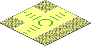 Baseplate 32 x 32 Road 9-Stud T-Junction w/ Green Octagon Patt.