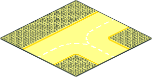 Baseplate 32 x 32 Road 9-Stud T-Junction w/ Yellow Lines Pattern