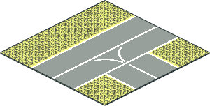 Baseplate 32 x 32 Road 9-Stud T-Junction with Runway Pattern