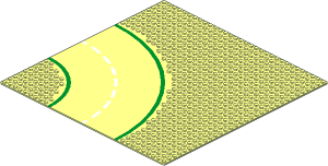 Baseplate 32 x 32 Road 9-Stud Curve with Road Pattern