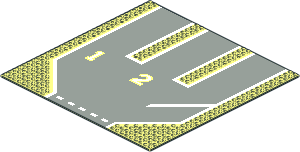 Baseplate 32 x 32 Road 9-Stud 3-Lane with Centre and Right Numbered Pattern