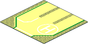 Baseplate 32 x 32 Road 9-Stud 3-Lane w/ Helicopter Pad Pattern