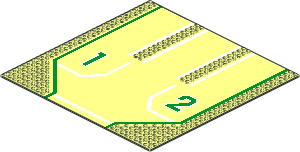 Baseplate 32 x 32 Road 9-Stud 3-Lane with Left & Right Numbered Baseplate 32 x 32 Road 9-Stud 3-Lane with Left & Right Numbered