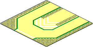 Baseplate 32 x 32 Road 9-Stud 3-Lane with Chevrons Pattern Baseplate 32 x 32 Road 9-Stud 3-Lane with Chevrons Pattern