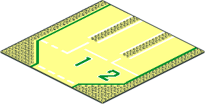 Baseplate 32 x 32 Road 9-Stud 3-Lane w/ Centre & Left Numbered
