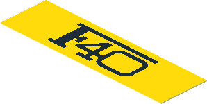 Sticker 0.8 x 2.8 with "F40" on Yellow Background Sticker 0.8 x 2.8 with "F40" on Yellow Background
