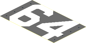 Sticker 1.8 x 3.0 with White "64" and Rivets Sticker 1.8 x 3.0 with White "64" and Rivets