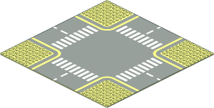 Baseplate 32 x 32 Road 8-Stud Crossroads with Crosswalk Pattern