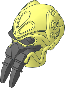 Minifig Head Kel'Dor with Dark Bluish Grey Breathing Apparatus Pattern