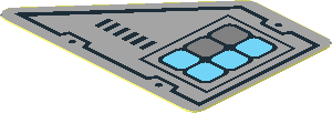 Sticker  1.1 x  1.6 Trapezoid with Medium Azure and White Keypad and Black Vents