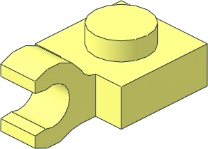 Plate  1 x  1 with Clip Horizontal (Thick C-Clip)