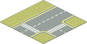 Baseplate 32 x 32 Road 8-Stud T-Junction with Crosswalk Pattern
