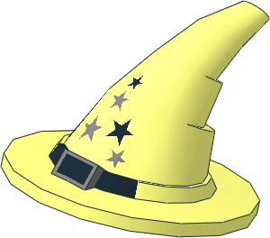 Minifig Wizards Hat with Silver Buckle and Stars Pattern