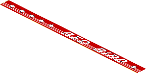 Sticker  1.2 x 19.0 with  6 White Stars, Stripes and "RED BIRD" Aligned Right