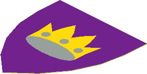Sticker Minifig Shield Triangular with Crown on Violet Background