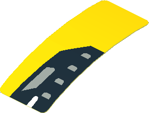 Sticker  1.9 x  0.8 with Black Headlamp on Yellow Background Left (Formed)