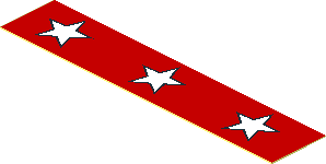 Sticker  0.6 x  2.9 with  3 White Stars with Black Outline