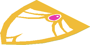 Sticker Minifig Shield Triangular with Dark Pink Jewel and Gold Border