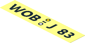 Sticker 0.8 x 2.8 with Black "WOB J 83" on Transparent Background Sticker 0.8 x 2.8 with Black "WOB J 83" on Transparent Background