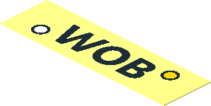 Sticker 0.8 x 2.8 with Black "WOB" on Transparent Background Sticker 0.8 x 2.8 with Black "WOB" on Transparent Background