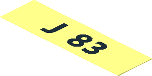 Sticker 0.8 x 2.8 with Black "J 83" on Transparent Background Sticker 0.8 x 2.8 with Black "J 83" on Transparent Background