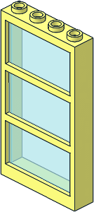 Window  1 x  4 x  6 with Fixed Transparent Light Blue Glass