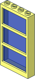 Window  1 x  4 x  6 with Fixed Transparent Dark Blue Glass