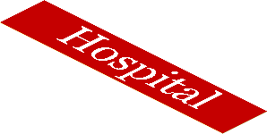 Sticker 1 x 6 with White "Hospital" on Red Sticker 1 x 6 with White "Hospital" on Red