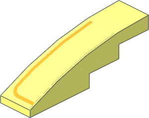 Slope Brick Curved 4 x 1 with Sticker Gold Stripe Right Slope Brick Curved 4 x 1 with Sticker Gold Stripe Right