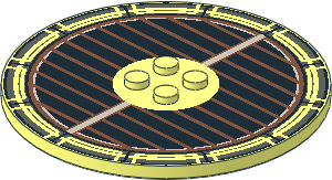 Plate  8 x  8 Round with  2 x  2 Centre Studs with Grille Pattern