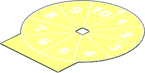 Sheet Plastic 11 x 13 Disc with Base with Graduated Dial Pattern