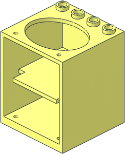 Container  4 x  4 x  4 with Elliptical Cutout for Sink