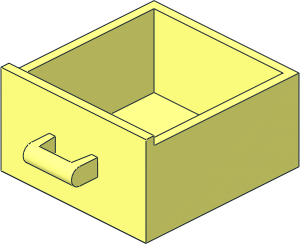 Container Drawer  4 x  4 x  2 with Raised Front