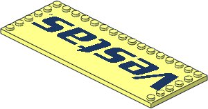 ~Plate 6 x 16 with 26 Studs on Three Edges with Logo "Vestas" Pattern (Obsolete) ~Plate 6 x 16 with 26 Studs on Three Edges with Logo "Vestas" Pattern (Obsolete)