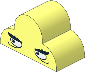 Brick  2 x  4 x  2 with Triple Curved Top with Monster Eyes Pattern