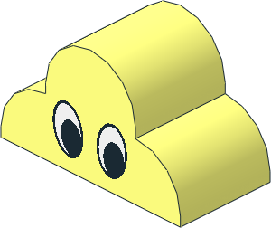 Brick  2 x  4 x  2 with Triple Curved Top with Round Eyes Pattern