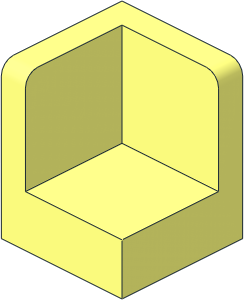 Panel  1 x  1 x  1 Corner with Rounded Corners