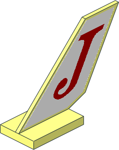 Tail Shuttle  2 x  6 x  4 with "J" Sticker on Two Sides