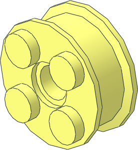 Wheel Rim 10 x 17.4 with 4 Studs and Technic Peghole