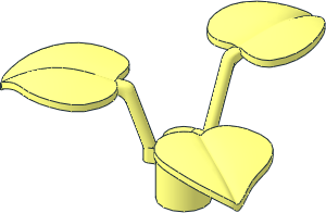 Plant  1 x  1 x  0.667 Round with 3 Large Leaves