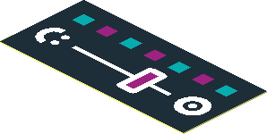 Sticker  0.8 x  1.7 with Dark Turquoise and Magenta Buttons and Slider