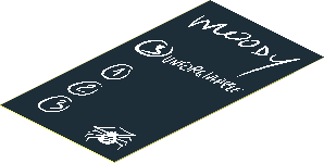 Sticker  3.5 x  1.9 with Moody Unforgivable Spider