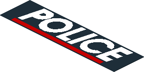 Sticker 1.0 x 3.8 with White "POLICE" and Red Line on Black Sticker 1.0 x 3.8 with White "POLICE" and Red Line on Black
