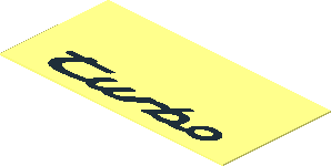 Sticker  0.8 x  1.8 with Black "turbo" on Transparent Background