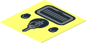 Sticker  1.9 x  1.8 with Ignition Key, Switches and Ashtray on Bright Light Yellow