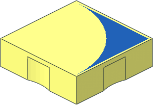 Duplo Tile  2 x  2 with Blue Inverse Quarter Disc Pattern