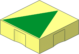 Duplo Tile 2 x 2 with Green Isosceles Triangle Pattern Duplo Tile 2 x 2 with Green Isosceles Triangle Pattern