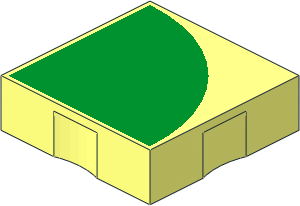 Duplo Tile 2 x 2 with Green Quarter Disc Pattern Duplo Tile 2 x 2 with Green Quarter Disc Pattern