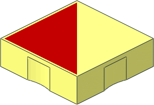 Duplo Tile  2 x  2 with Red Right-angled Triangle Pattern