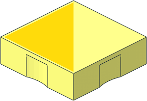 Duplo Tile 2 x 2 with Yellow Right-angled Triangle Pattern Duplo Tile 2 x 2 with Yellow Right-angled Triangle Pattern